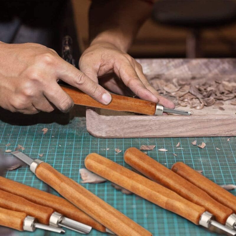 Wood Engraving Tool Kit, Wood Carving Tool, Professional DIY Handmade Wood Chisel Wood Carving Woodworking for Beginners, Engravers and Artists