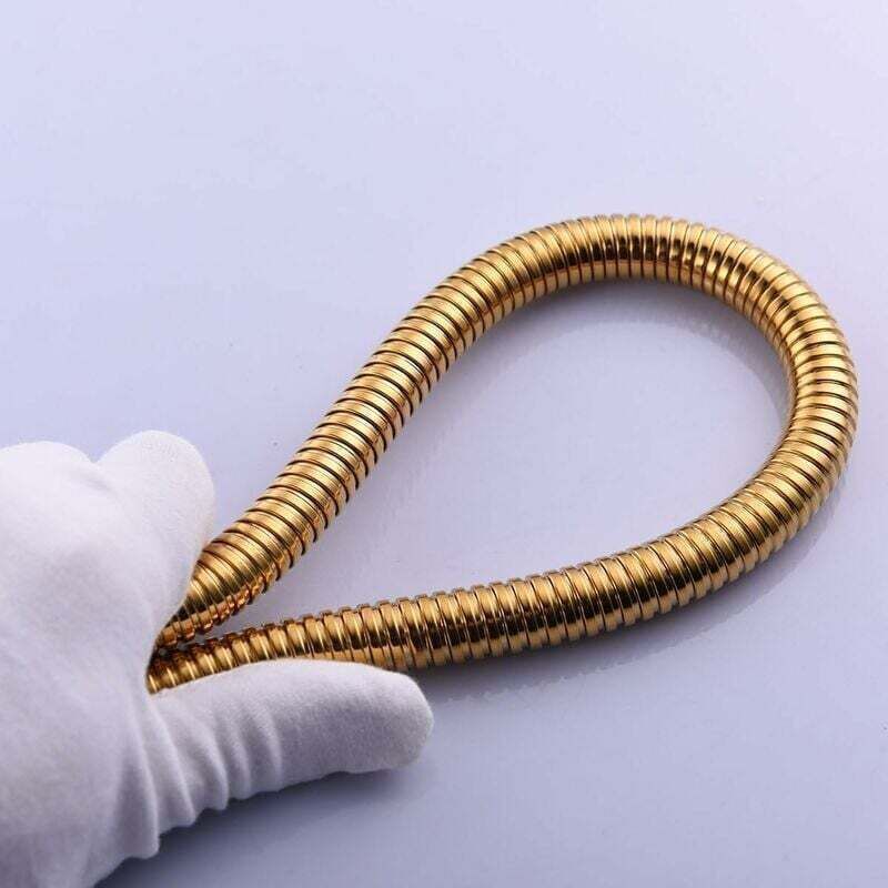 Gold Anti-Kink Flexible Shower Hose Stainless Steel with Solid Brass Connector, 1.5 m, 59 Inch
