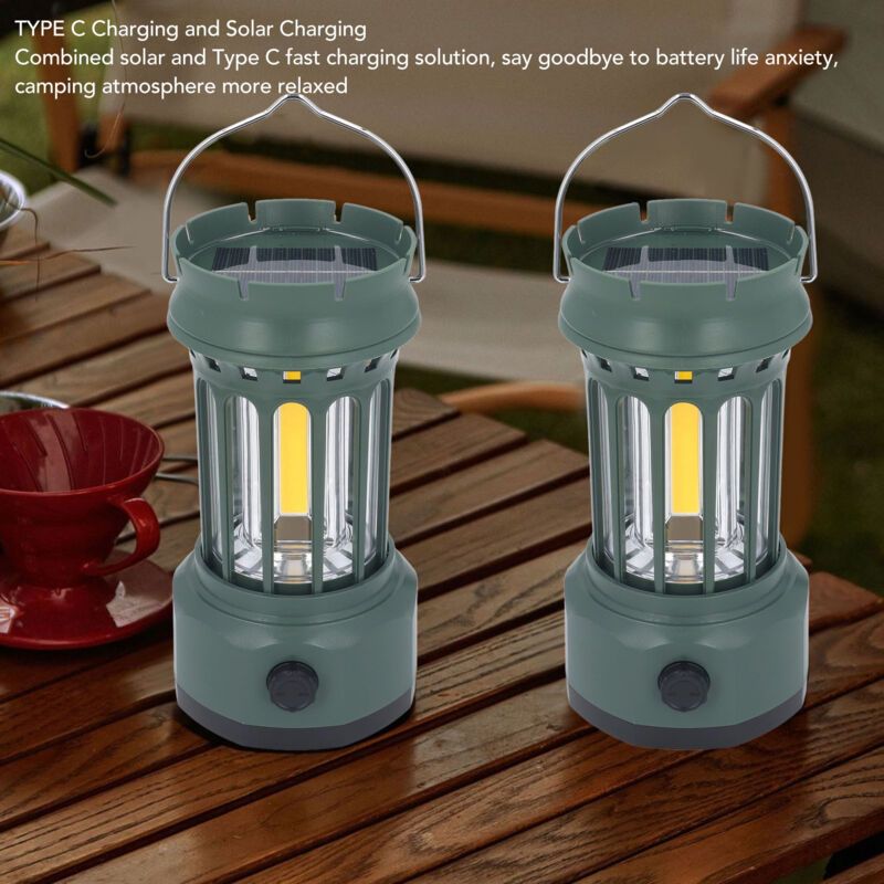 Professional Vintage Solar Camping Lantern, Rechargeable Waterproof Camping Lights, Hanging Tent Lights for Outdoor Camping