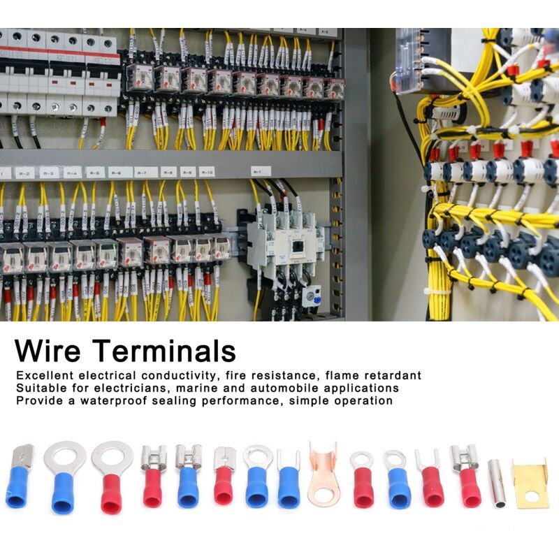 300 Pcs Cold Pressed Pre-Insulated Round Terminals Electrical Wire Terminal Connector