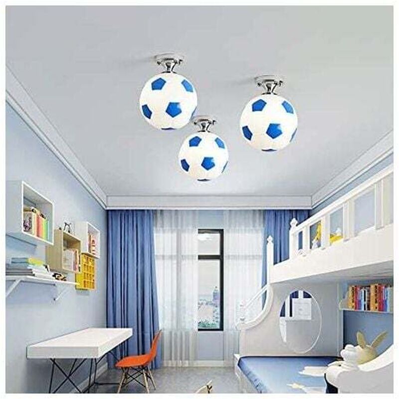 Football Ceiling Light, Children Room Chandelier, Indoor Lighting, Creative Personality Chandelier, Warm Lighting for Living Room, Dining Room, 20 cm