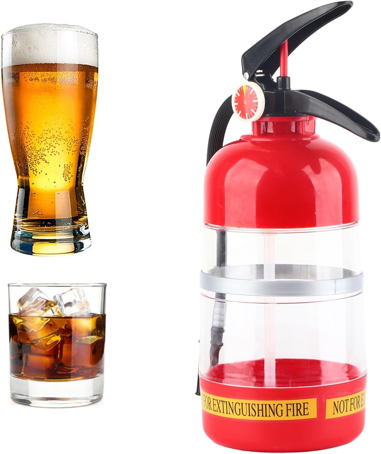 Fire Extinguisher Beverage Dispenser Pump Red, 3 L