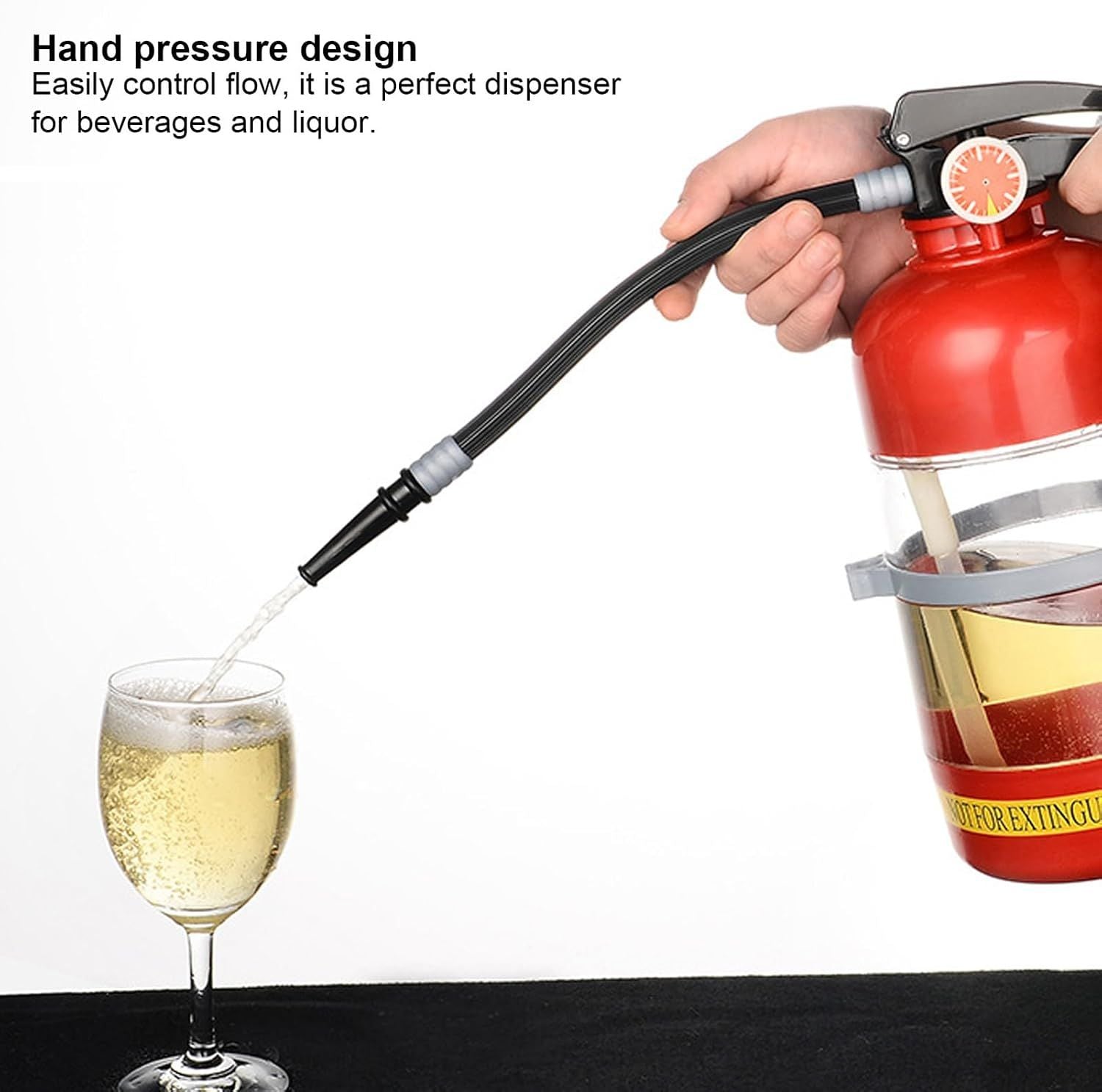 Fire Extinguisher Beverage Dispenser Pump Red, 3 L