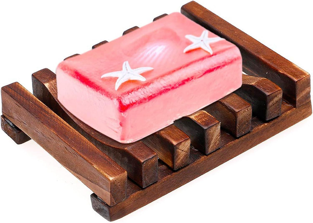 Bath Accessories Natural Wood Soap Dish/Soap Holder 2 PCS (2)