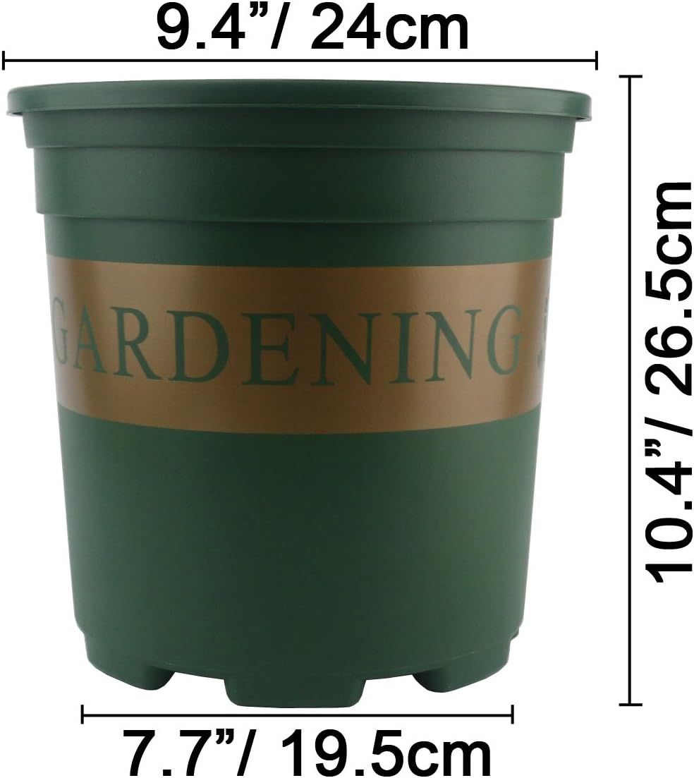 5 Durable Nursery Pots with 5 Pallets, Garden Planter Plant Containers, 3 Gallon