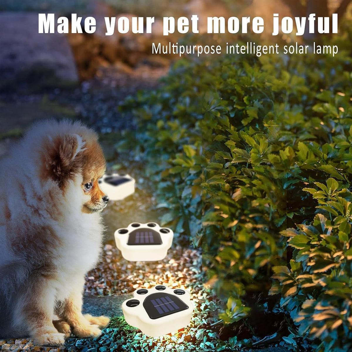 4 Pack Solar Paw Print Lights Outdoor Waterproof, Dog Paw Print Garden Decorative Lights for Lawn Patio Pathway Pet Garden Gifts for Women Mother's Day