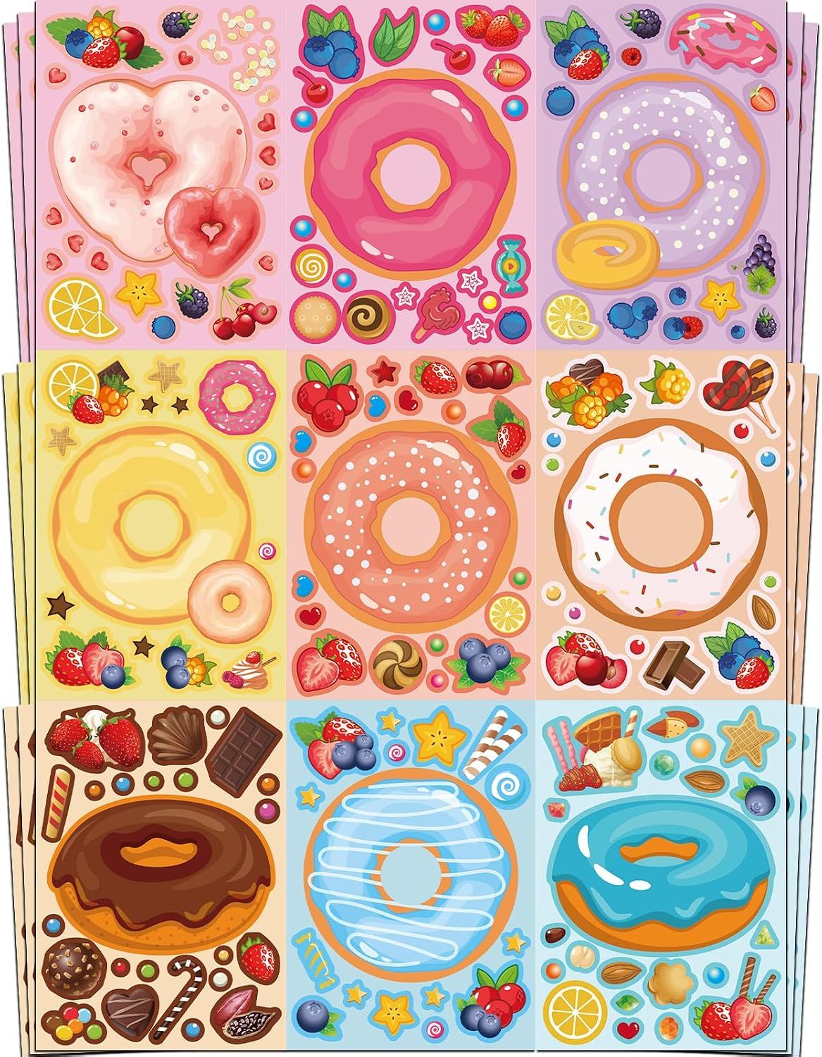 24 Sheets Make Your Own Cat Face Stickers for Kids, Cat Party Favors and Birthday Crafts Supplies