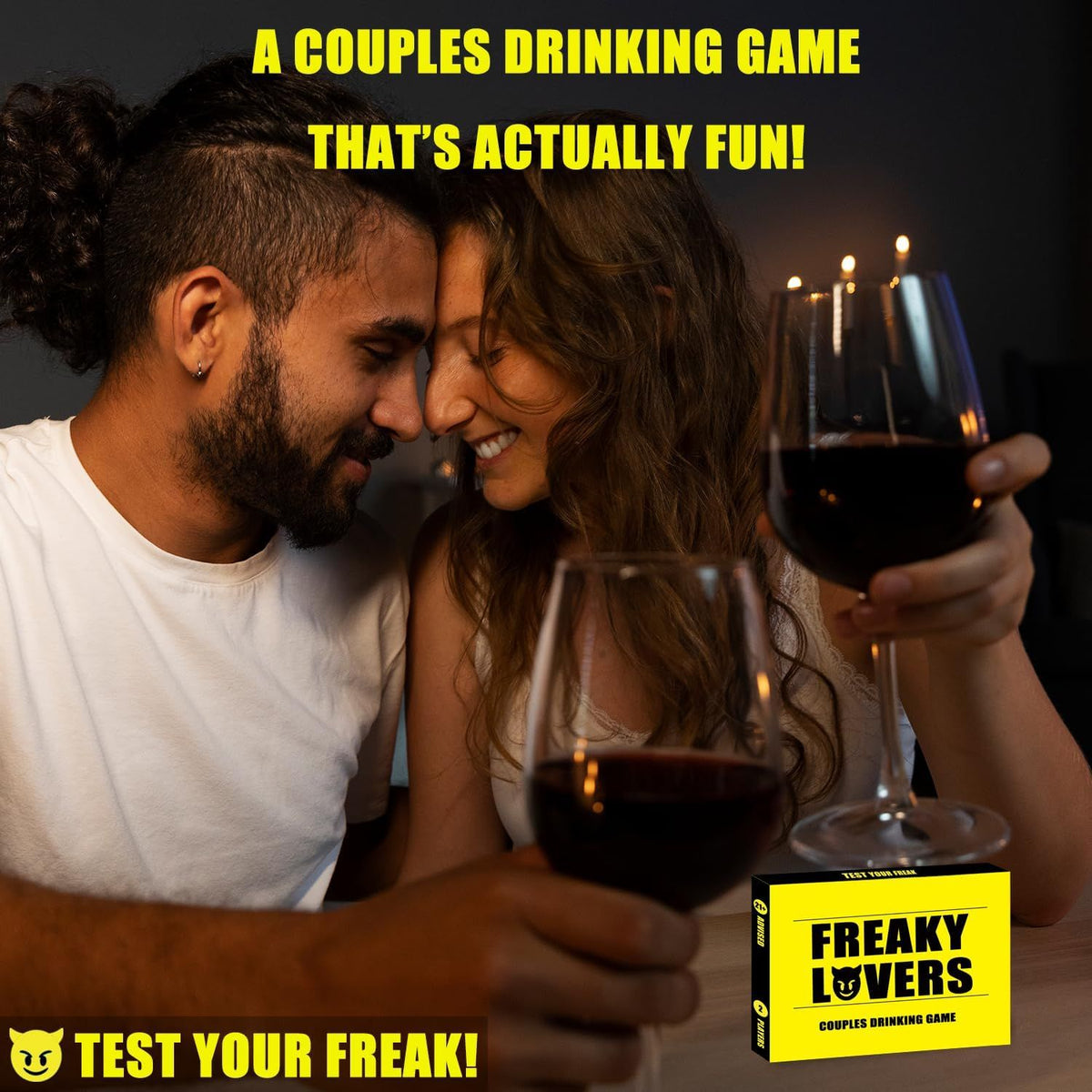 Couples Drinking Game, Freaky Lovers Test Your Freak Card Game for Date Night, Fun Gift for Anniversary Valentine Birthday, for 2 Players