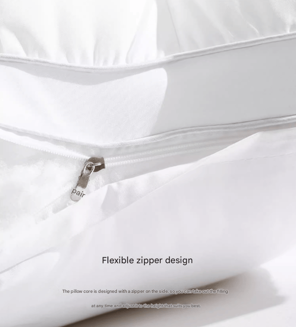 White Luxury Adjustable Bed Pillows Set of 2, Hotel‑Grade Down Alternative Pillows, Ultimate Neck Support for Comfortable Sleep