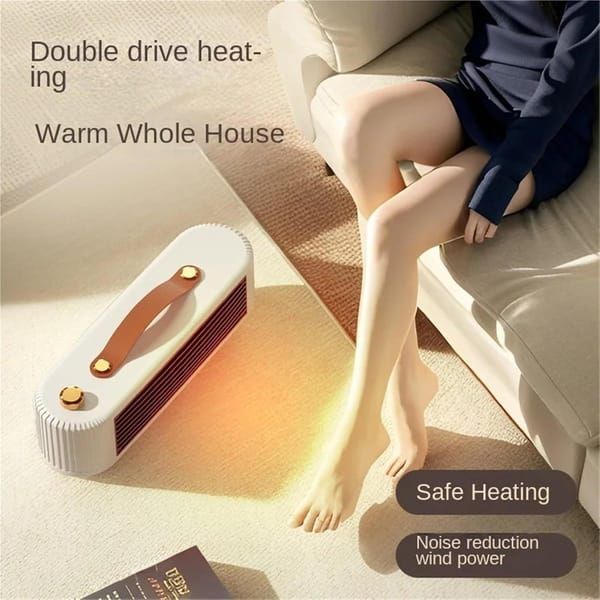 Vintage Portable PTC Ceramic Desktop Heater | 800W Energy Efficient Mini Electric Space Heater with AU Plug, Overheat & Tip-Over Protection for Office Desk Home Bedroom Winter Warmth(White）
