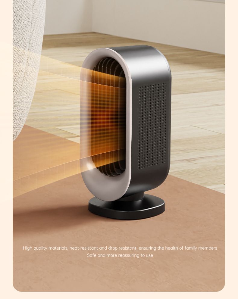 Desktop Vertical Space Heater with Remote Control, Fast Heating PTC Electric Fan Heater, Portable Mini Winter Electric Space Heater for Bedroom Office Home Indoor Heating（Black & Gold）