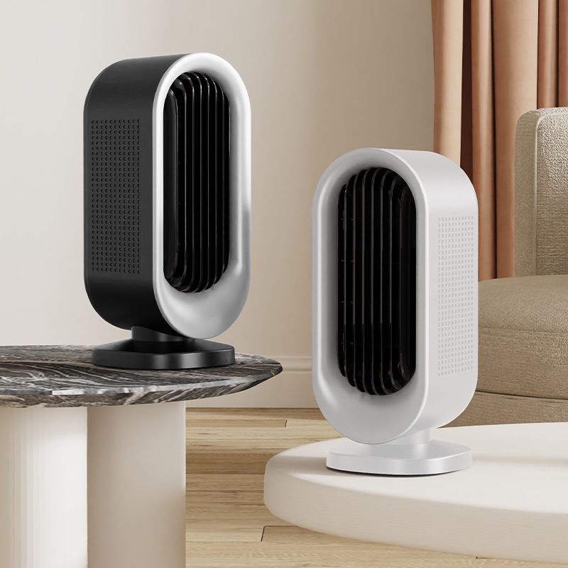 Desktop Vertical Space Heater with Remote Control, Fast Heating PTC Electric Fan Heater, Portable Mini Winter Electric Space Heater for Bedroom Office Home Indoor Heating（Black & Gold）