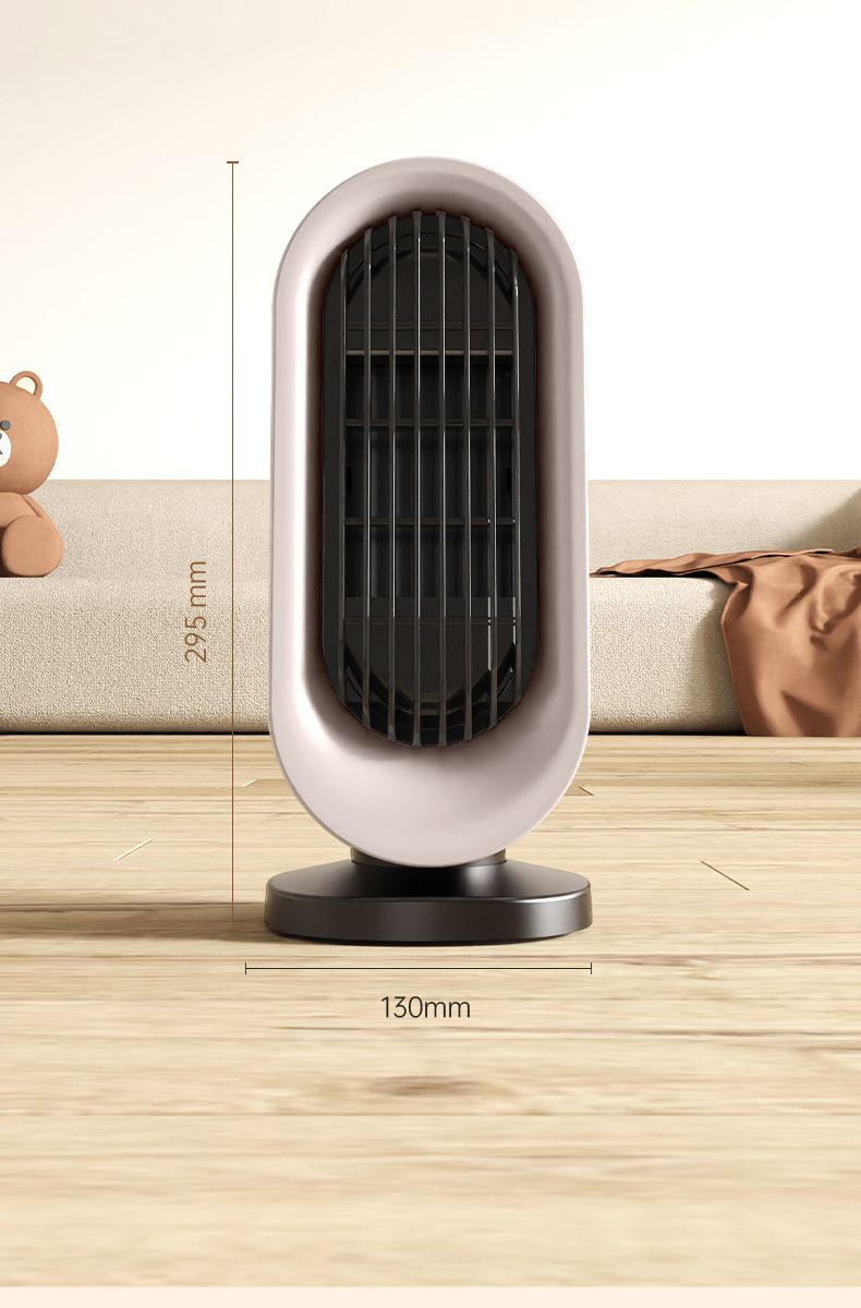 Desktop Vertical Space Heater with Remote Control, Fast Heating PTC Electric Fan Heater, Portable Mini Winter Electric Space Heater for Bedroom Office Home Indoor Heating（Black & Silver）