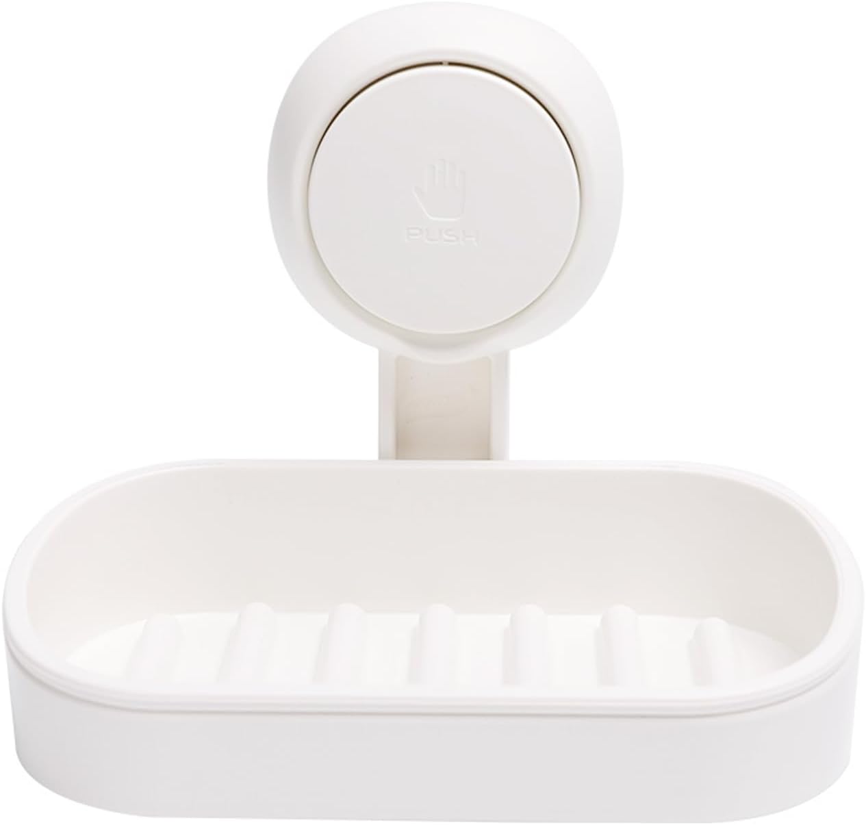 Soap Dish Holder for Shower Suction Cup Wall Mounted Self Draining NO-Drilling Removable Bar Soap Sponge Holder for Bathroom Bathtub Kitchen Sink Waterproof Strong Vacuum Suction Adhesion