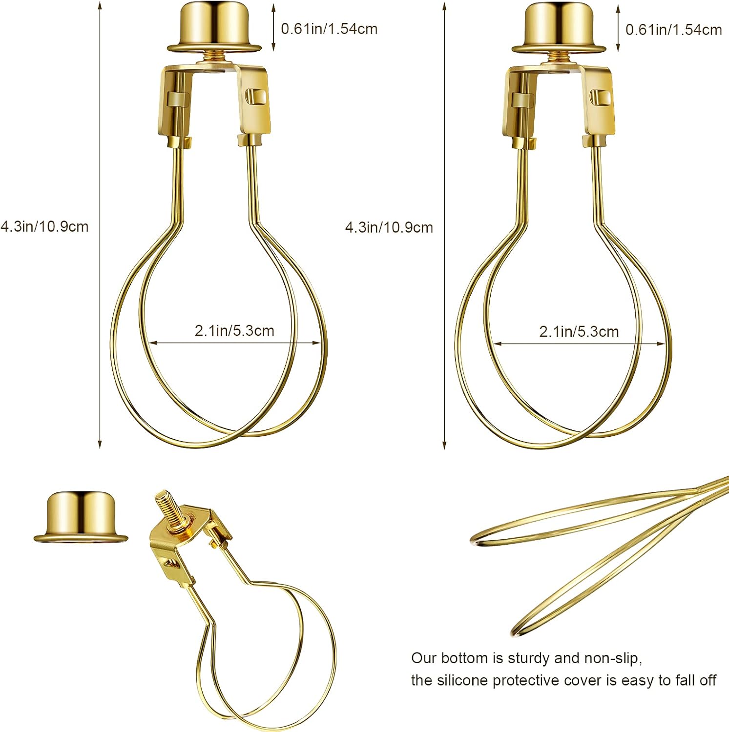 Bulb Lamp Shade Light Bulb Clip Adapter Includes Finial and Lampshade Levellers for Replacement