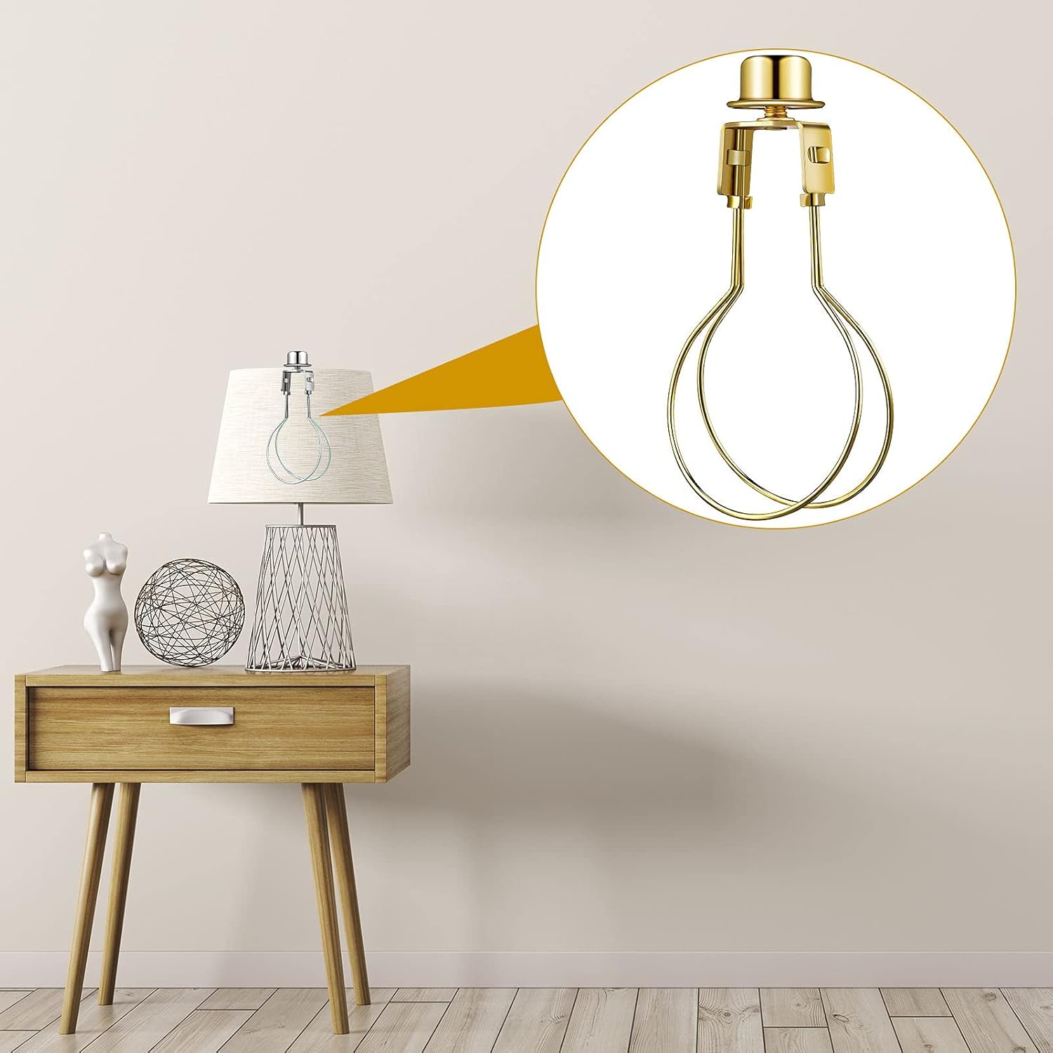 Bulb Lamp Shade Light Bulb Clip Adapter Includes Finial and Lampshade Levellers for Replacement