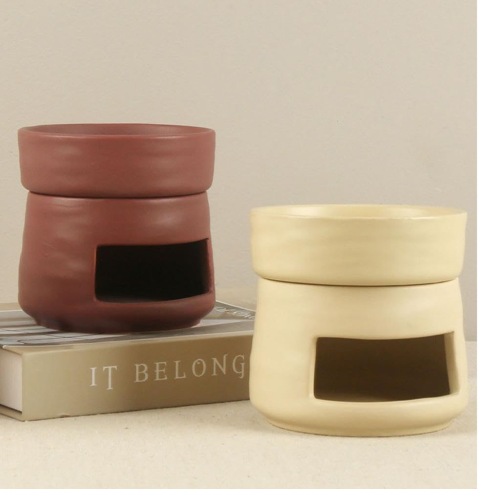 Yellow Ceramic Aroma Burner Shareable Candle Holder Aromatherapy Diffuser Home Decor