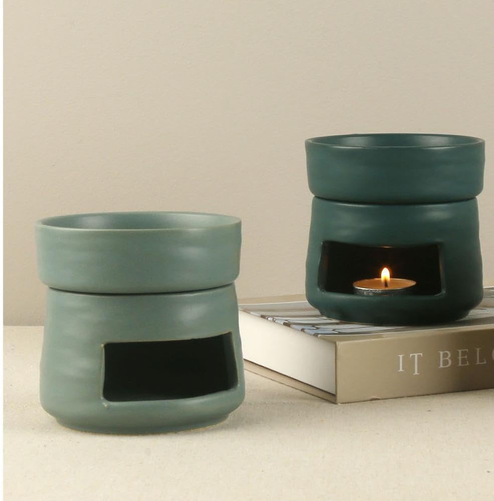 Yellow Ceramic Aroma Burner Shareable Candle Holder Aromatherapy Diffuser Home Decor