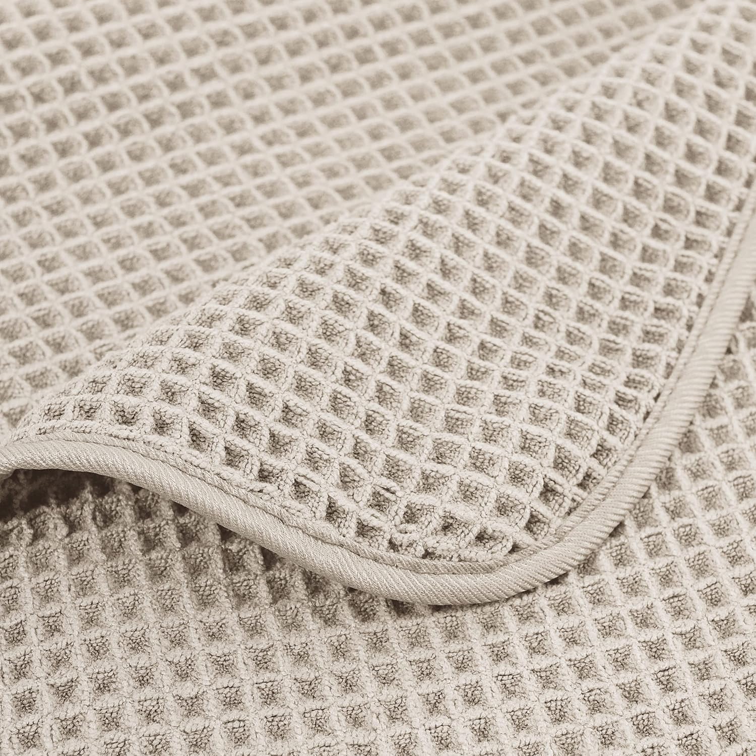 430 GSM Microfiber Oversize Quick Dry Lint Free Bath Towel, 60 x 30 in, 4 Pack (Waffle Weave)