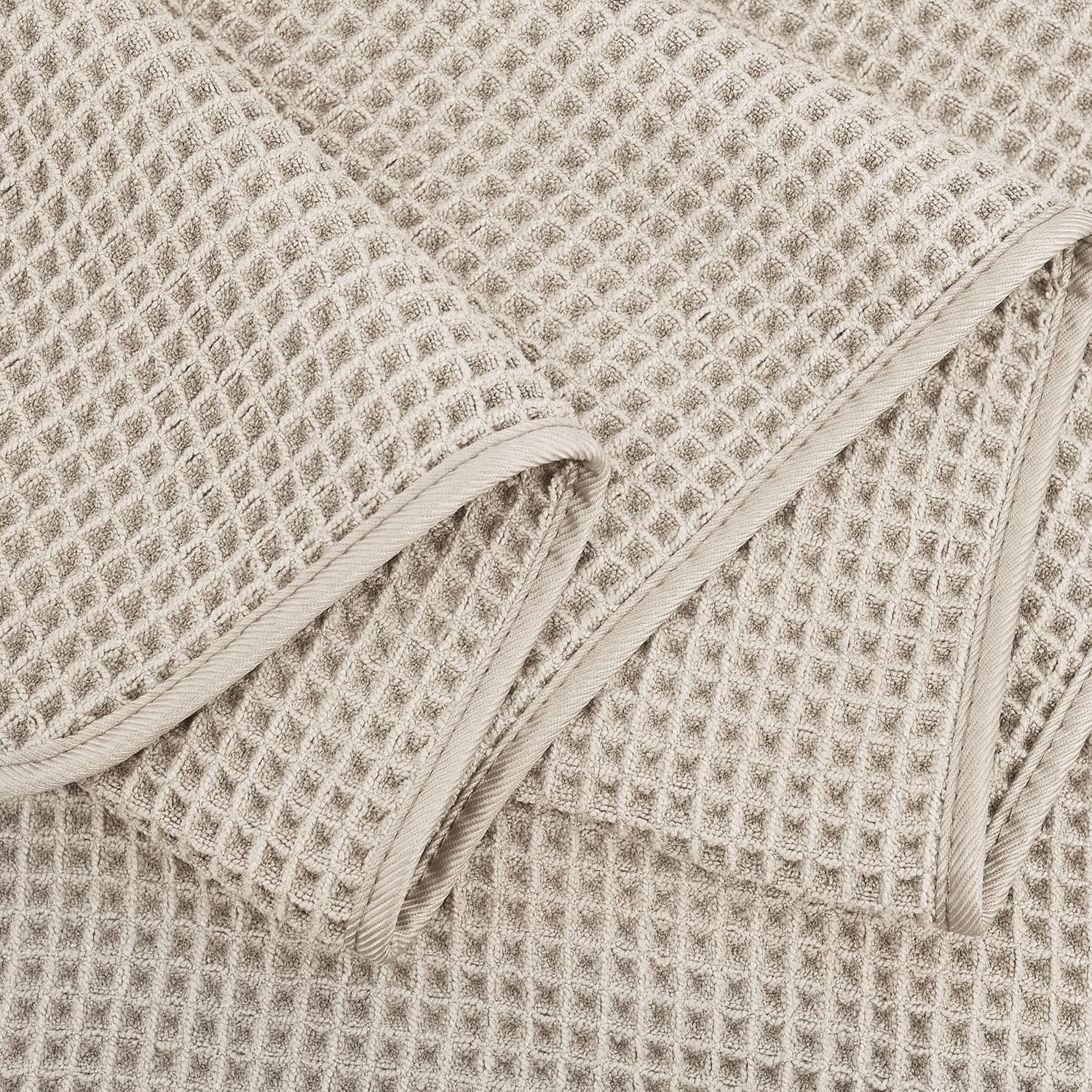 430 GSM Microfiber Oversize Quick Dry Lint Free Bath Towel, 60 x 30 in, 4 Pack (Waffle Weave)