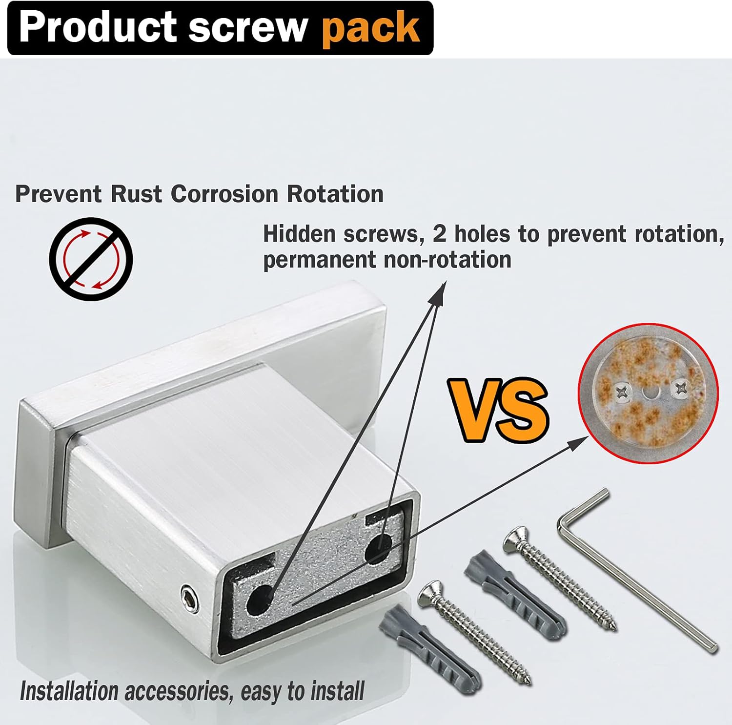 Brushed Nickel Towel Hook for Bathroom Square Modern Wall Mounted Robe Hook Coat Hooks Wall Hook Contemporary Bath Towel Hooks SUS304 Stainless Steel (2 Pack).96009-8BS