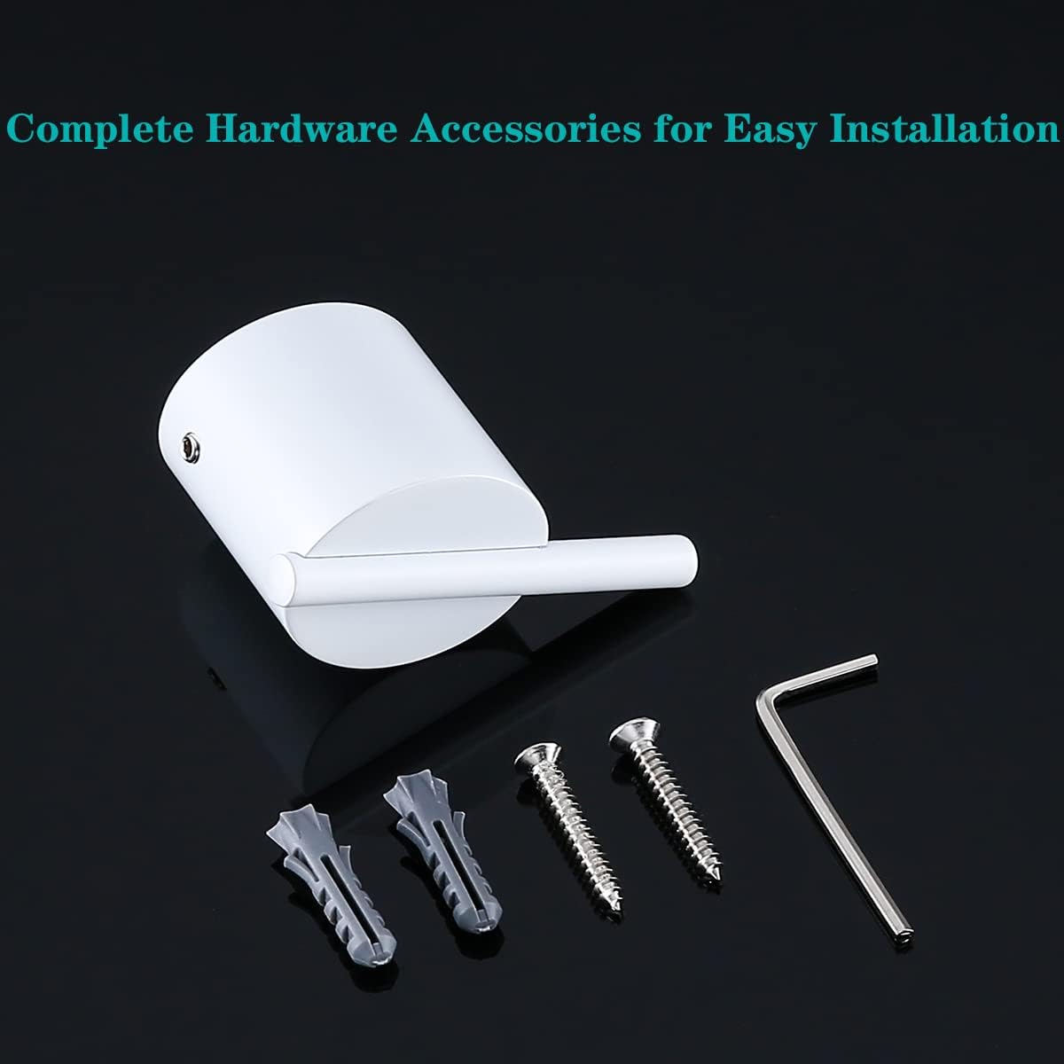 Towel Hooks White Wall Hooks Individual Coat Hooks Stainless Steel Hand Towel Holder Modern Metal Robe Hook for Bathroom Kitchen Wall Mounted 2 Pack