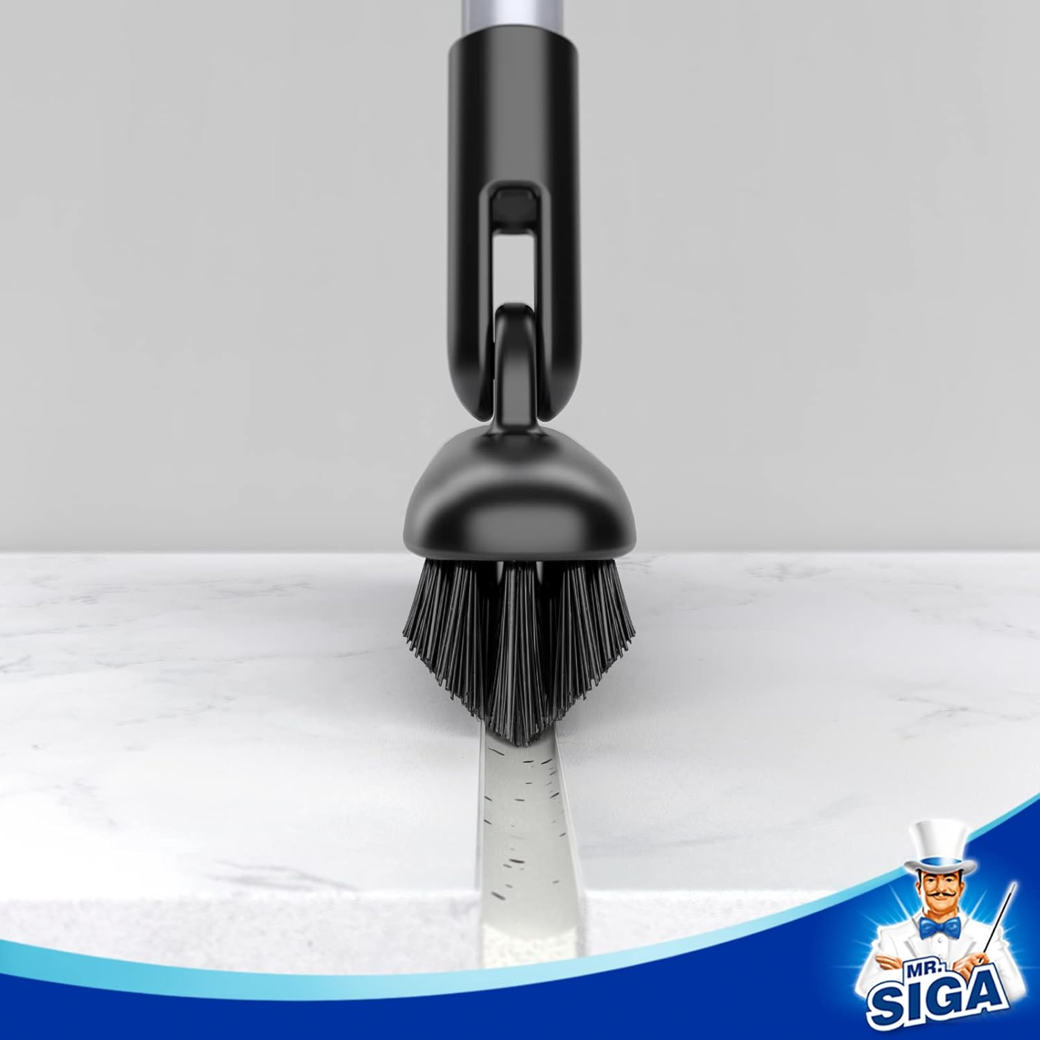 Heavy Duty Grout Scrub Brush with Long Handle, Shower Floor Scrubber for Cleaning, Tile Scrub Brush with Stiff Bristles
