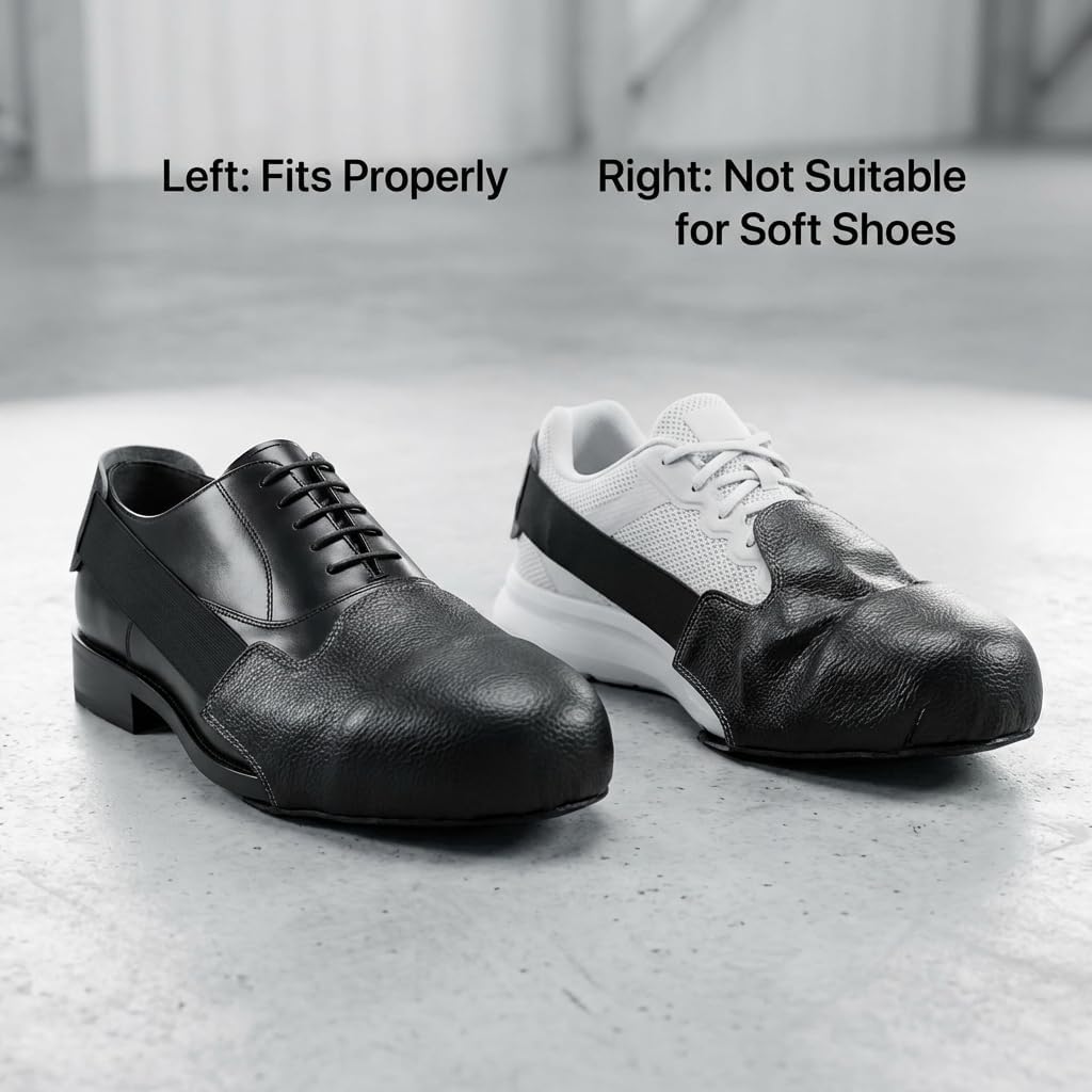 Steel Toe Cap Safety Overshoes Workplace Anti-smash Cover with Adjustable Strap for Men/Women, 1 Pair (Size 5-12 US)