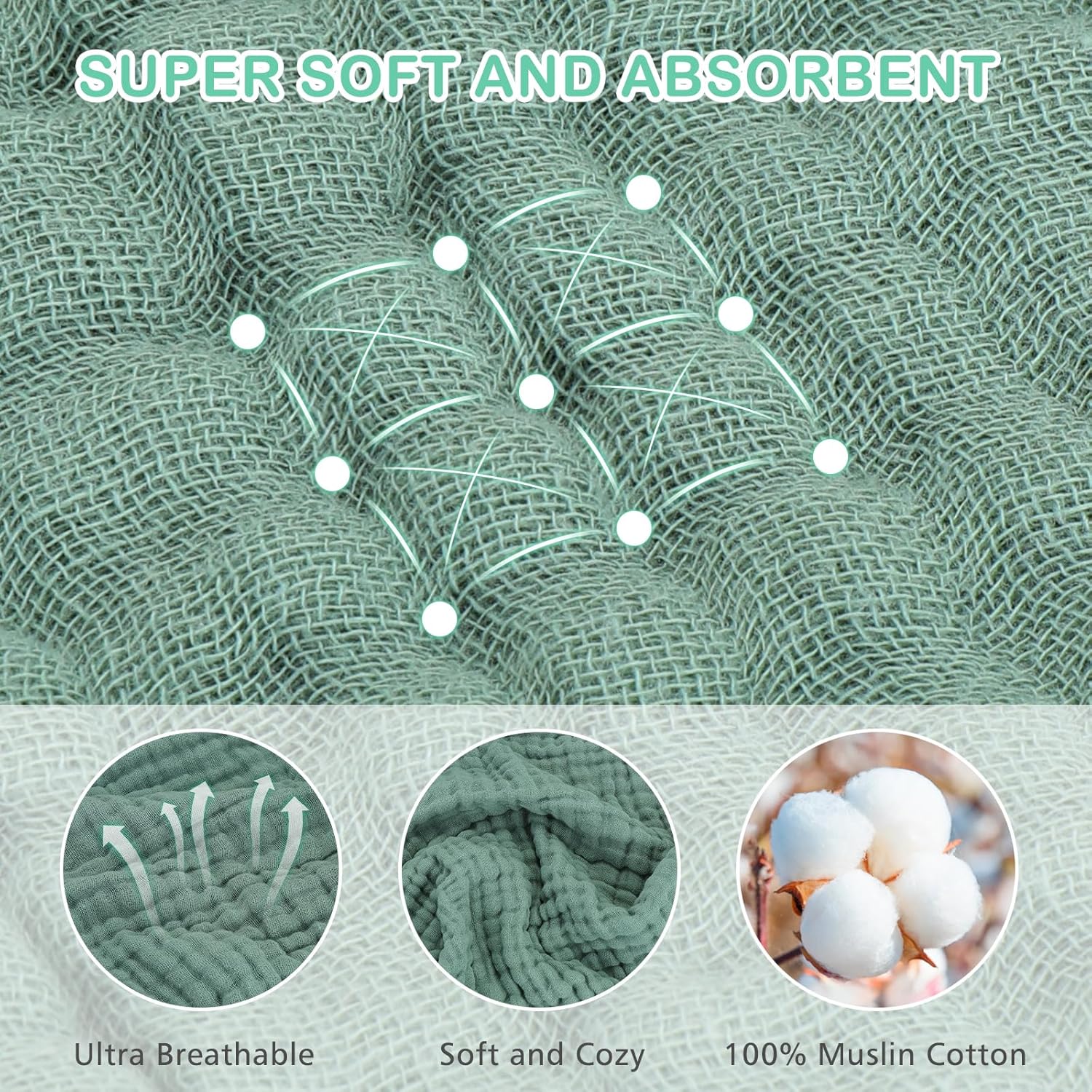 2 Pack Hooded Baby Towels, 100% Muslin Cotton Bath Towel for Babies, Newborn, Infant and Toddler, Absorbent Soft Baby Bath Towel with Hood, Boy and Girl Bath Essentials