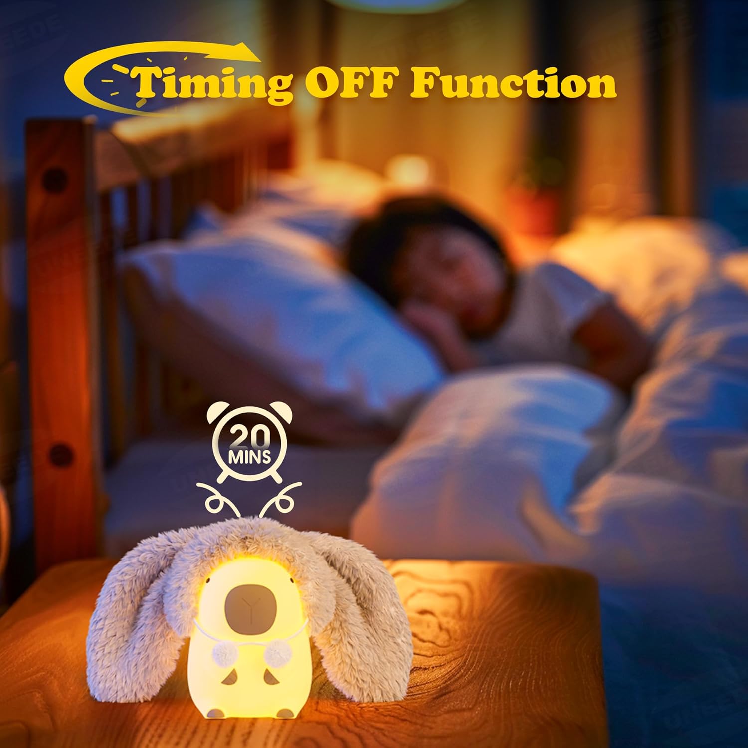Capybara Night Light White Elephant Gifts - Rechargeable Silicone Touch Lamp, 2-Level Dimmable, 20-Min Timer, Safe Nursery Decor for Kids & Valentines Day Gifts