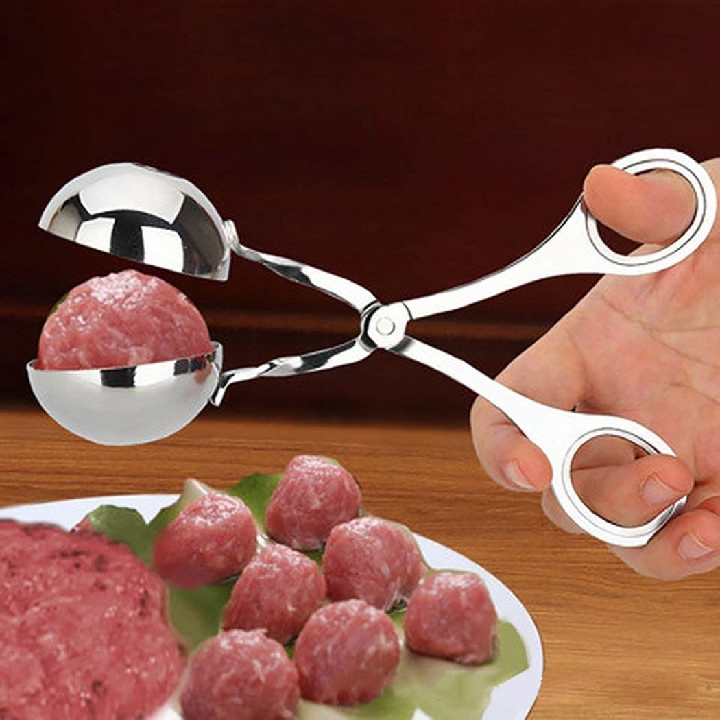 DodoBee Meatball Scoop Ball Maker, 2PCS Stainless Steel Meat Baller Tongs, Cake Pop Maker Meatball Scooper Cake Pop Scooper Melon Baller Rice Dough Ice Tongs for Kitchen Tools, Ball Size 1.38"&1.78"