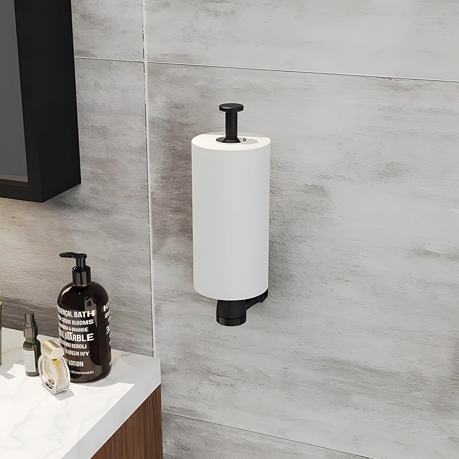 Paper Towel Holder Under Cabinet, Self Adhesive or Drilling, Wall Mount Stainless Steel Paper Towel Rack for Kitchen Toilet Bathroom