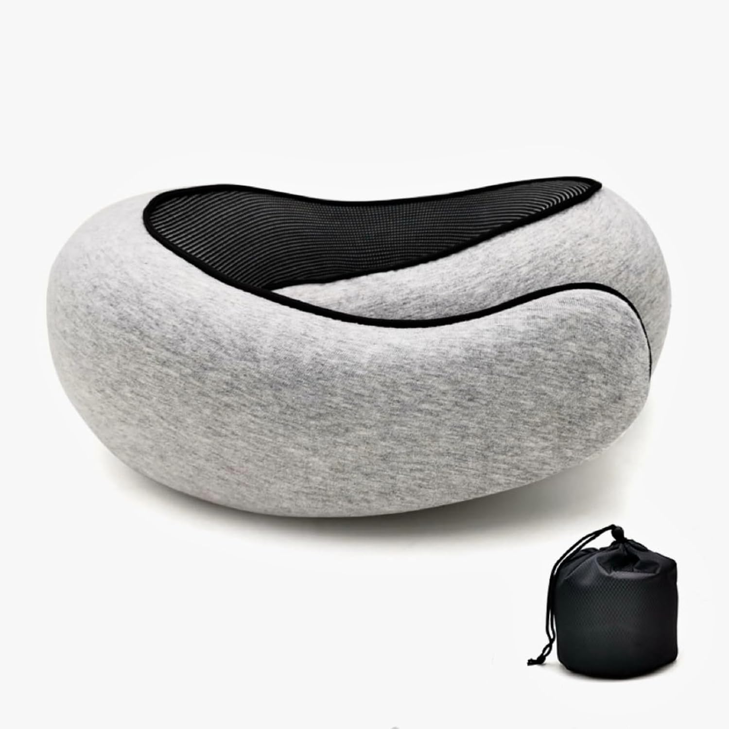 Travel Memory U-Shaped Pillow, Soft Skin-Friendly Cotton Fabric, All-Round, Portable Easy Storage, Ideal for Air Travel Business Trips Naps, Cervical Care, Removable Washable Cover