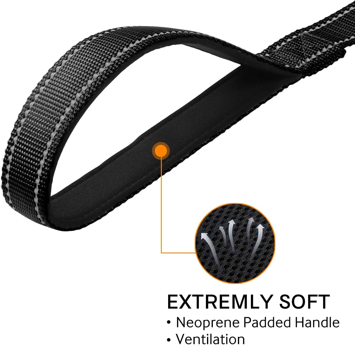 6FT × 1'' Dog Leash and Collar (18-28"), Reflective Soft Neoprene Padded Pet Collars Leashes for Extra Large Dog, Black -