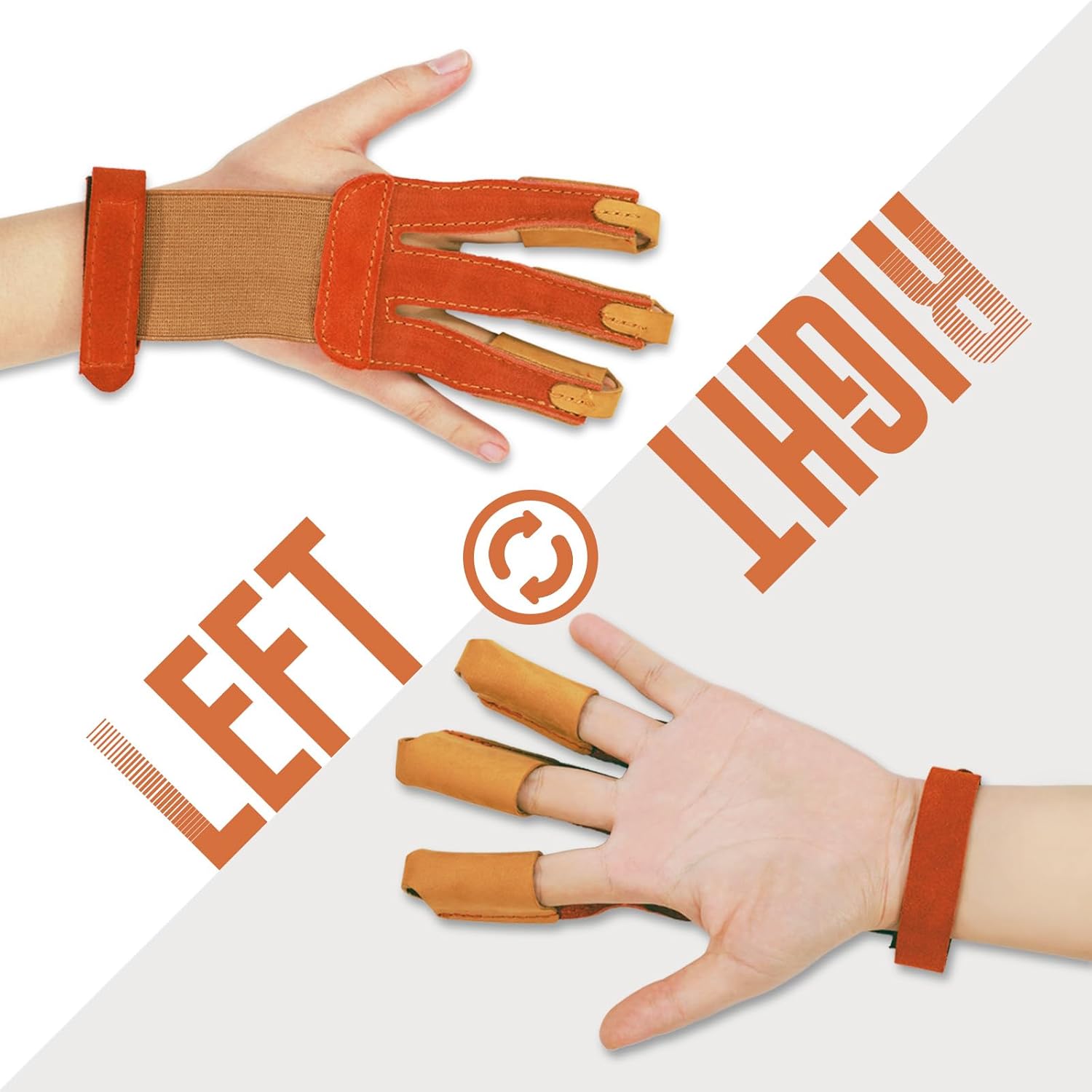 Archery Gloves 3 Finger Leather Shooting Glove Protective Gear Accessories for Traditional Bow Recurve Men Adult Women -