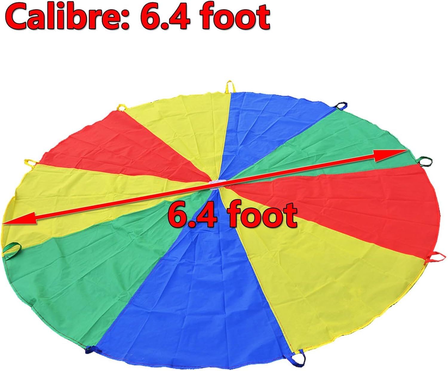 Parachute for Kids 6' with 9 Handles Game Toy Play -