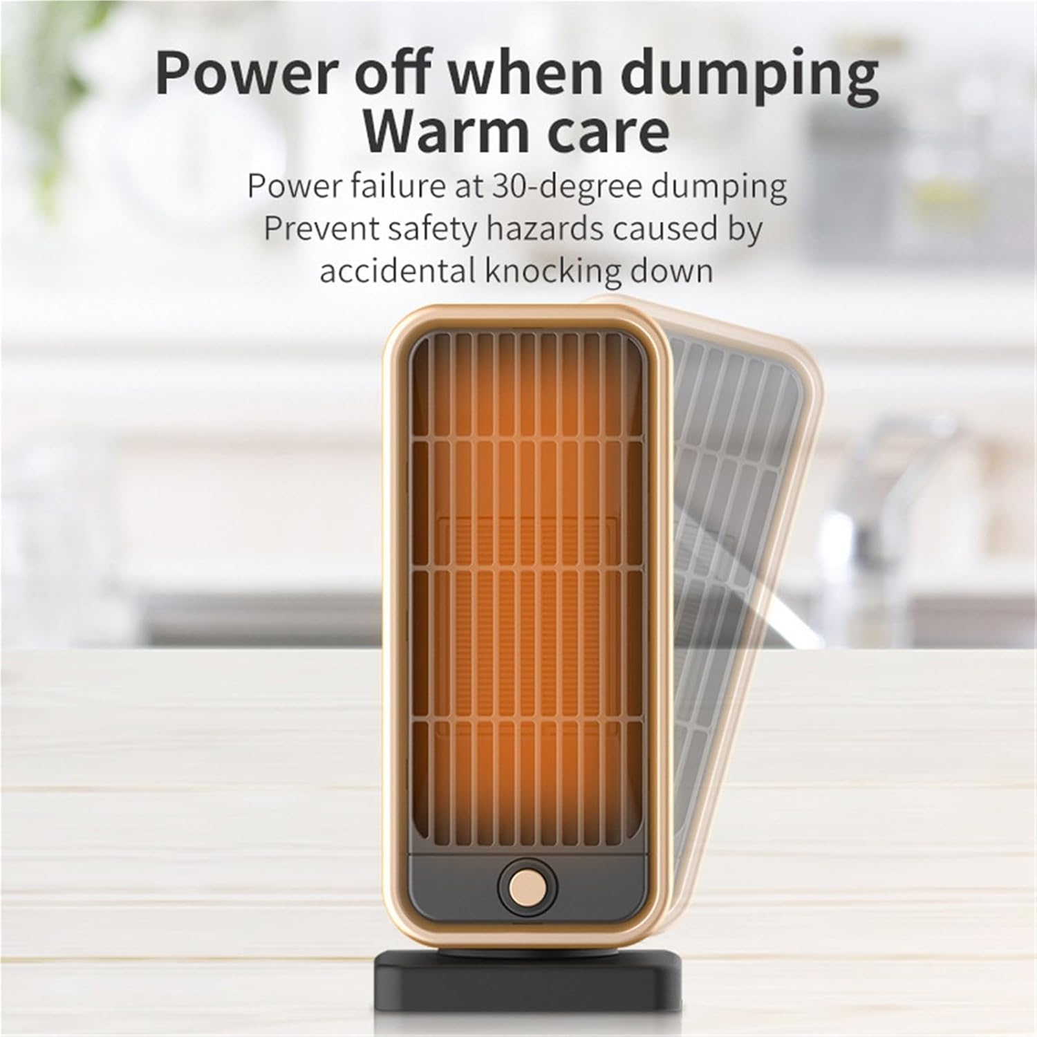 Electric heater - Indoor electric heater - Fan heater for household use - 500W - Ceramic heating element - Power plug