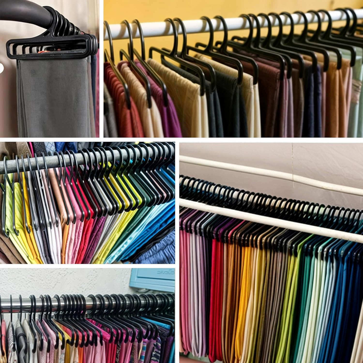 Towel rail - Tea towel hook - Display - 7.75 inches long - 50 pieces - Black - Multi-functional - Plastic clothes rail - Storage rack - Suitable for hanging leggings, scarves, socks, hats, shawls and belts