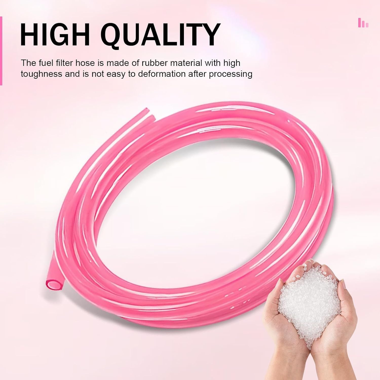 Motorcycle Carburetor Fuel Pipe, 118" Flexible Sealing Rubber Hose, Cuttable Plug-in Heat-resistant Exhaust Pipe, Oil Tube Replacement for Go Kart Moped ATV Dirt Bike (Pink)