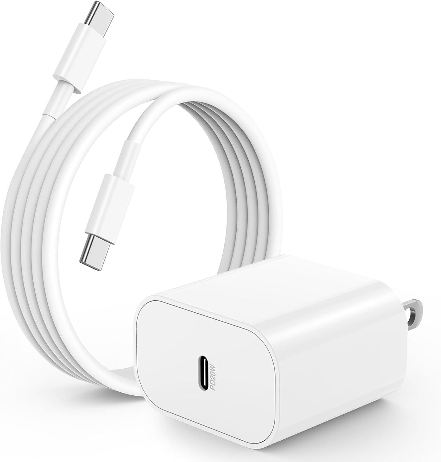 iPhone 17 16 15 Charger,20W USB C Fast Charging Block Plug and 6ft Type C to C Cable Cord Long for Apple iPhone 17 Pro Max/17 Air/16 Pro/16 Plus/15 Pro/15 Mini/Samsung/iPad Wall Adapter Cube Brick Box