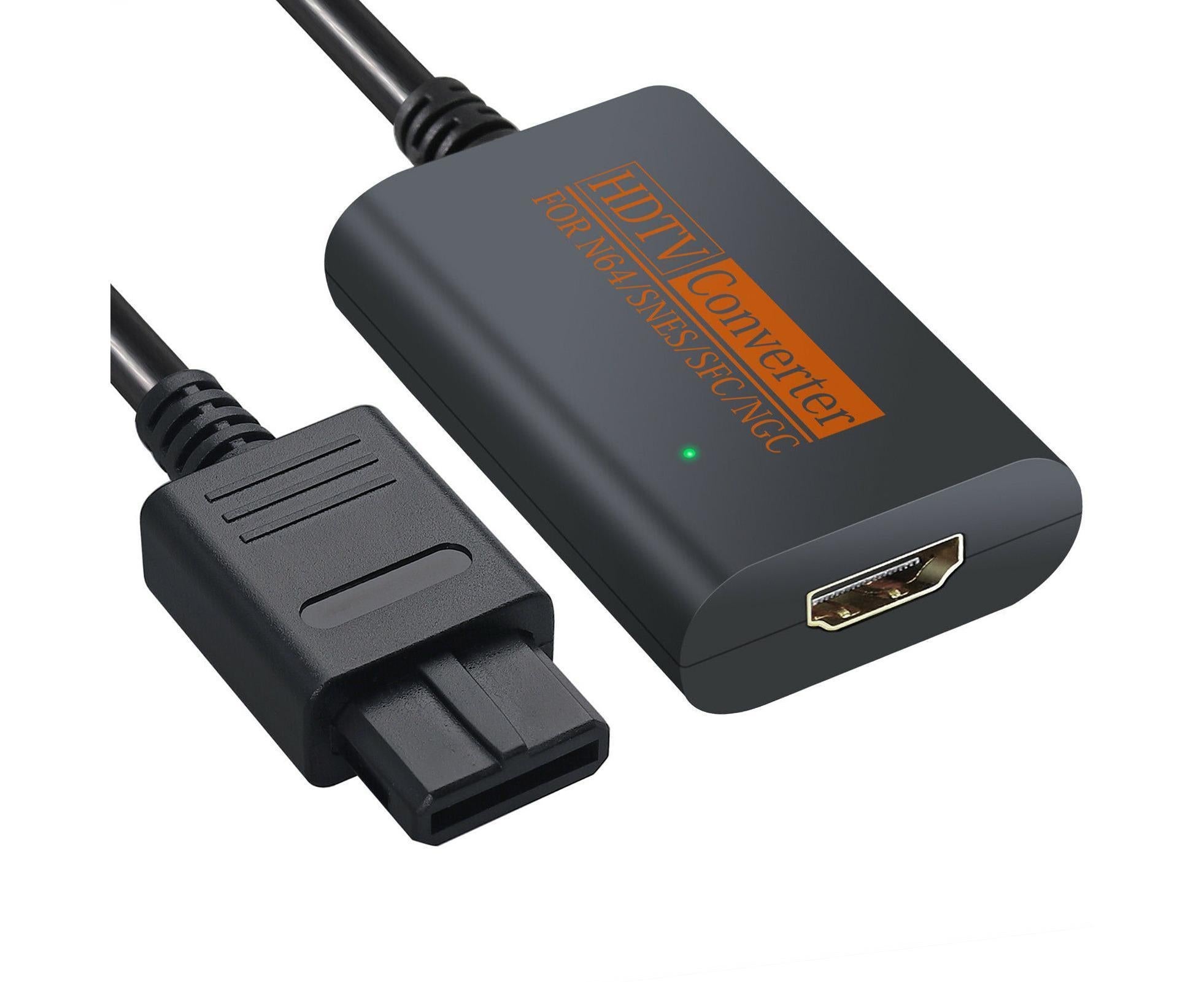 Portable Converter Adapter Shared Equipment for N64/SNES/SFC/NGC to HDMI-compatible (720p) Black