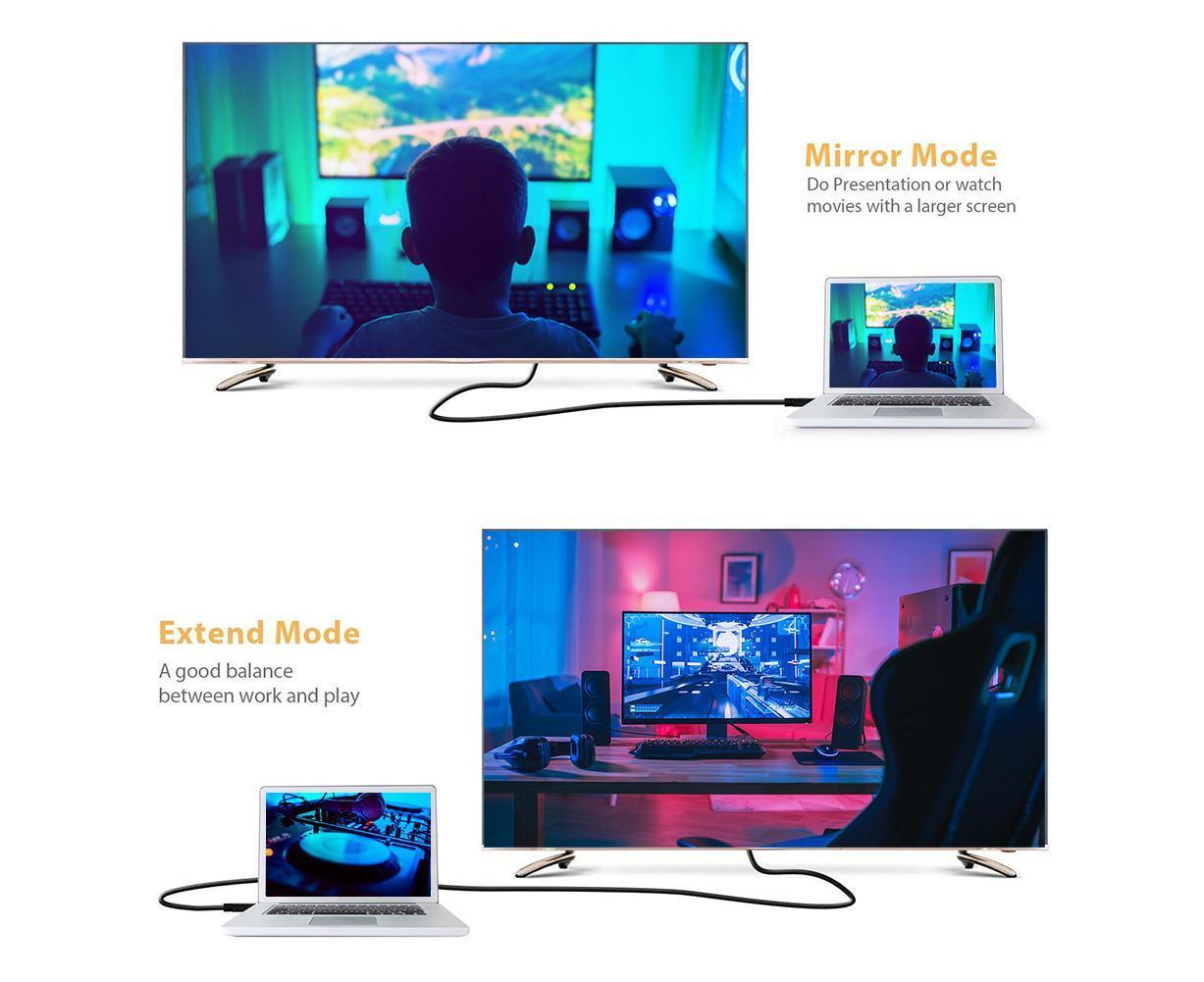 Portable HDMI-compatible to VGA High Clarity Converter Cable Cord for Computer Projector
