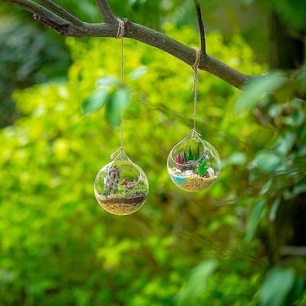 4pcs Hanging Glass Terrarium, Large Opening Vase, 10cm Plant Ball, Glass Ball for Home Planter, Wedding, Garden, DIY Design