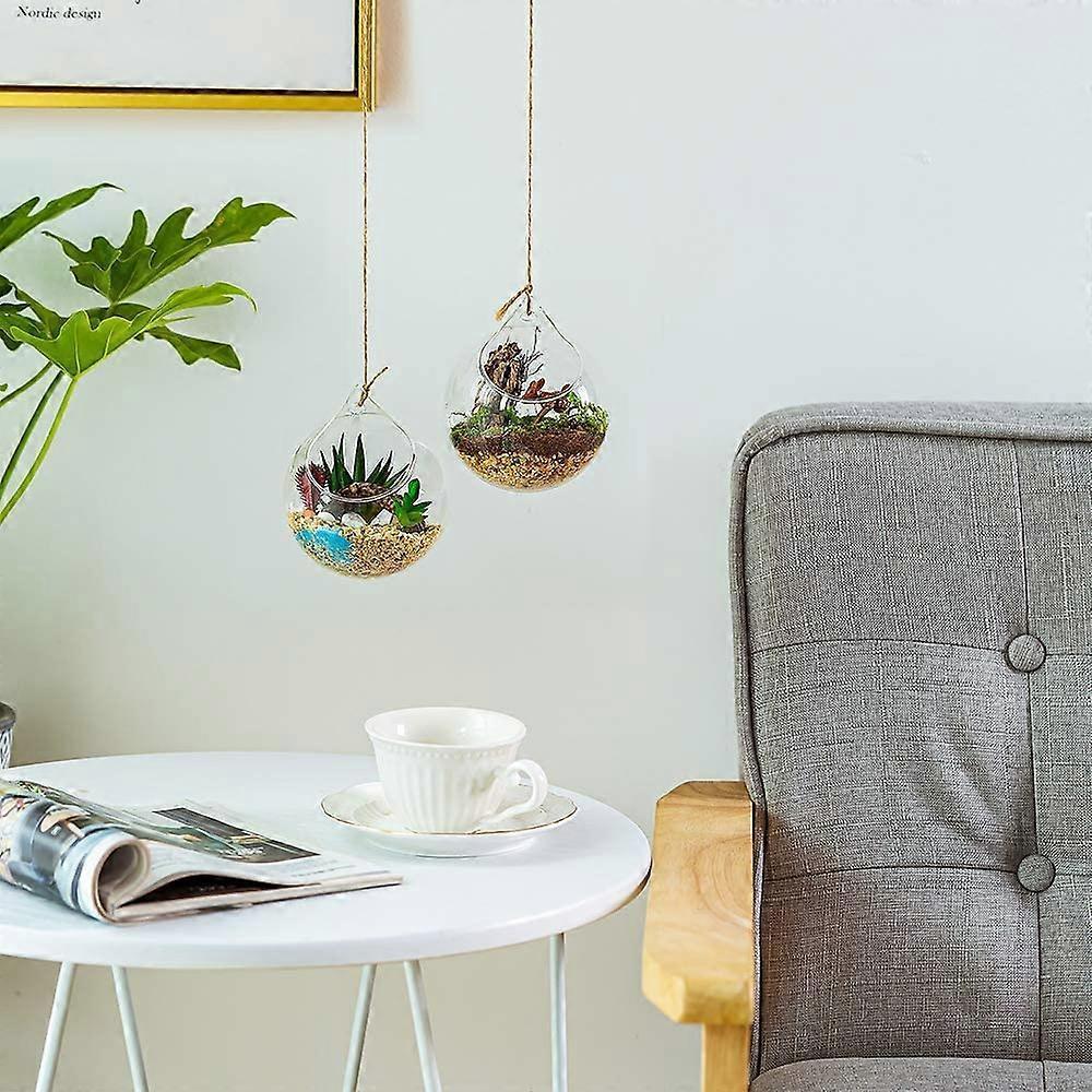 4pcs Hanging Glass Terrarium, Large Opening Vase, 10cm Plant Ball, Glass Ball for Home Planter, Wedding, Garden, DIY Design
