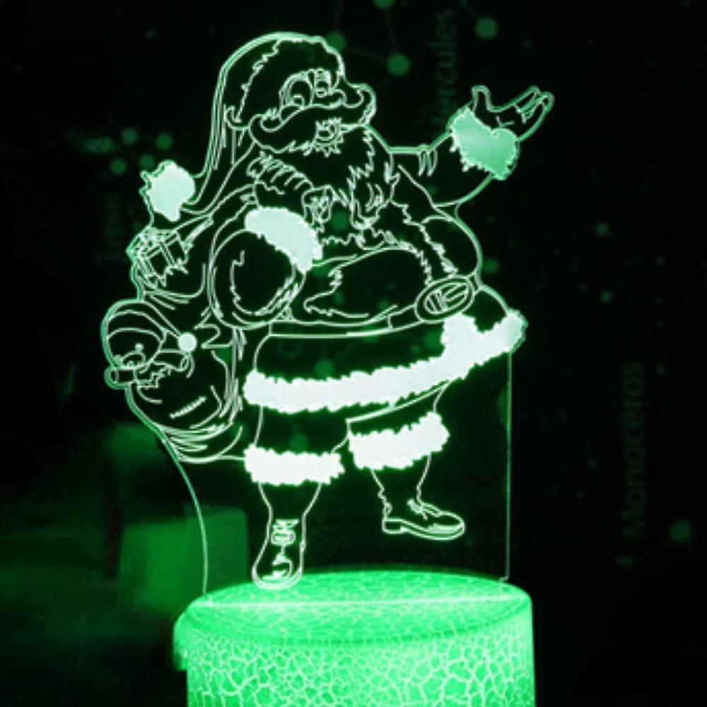 3D Santa Claus Night Light Table Desk Optical Illusion Lamps 7 Color Changing Lights LED Table Lamp Xmas Home Love Birthday babies babies Gift