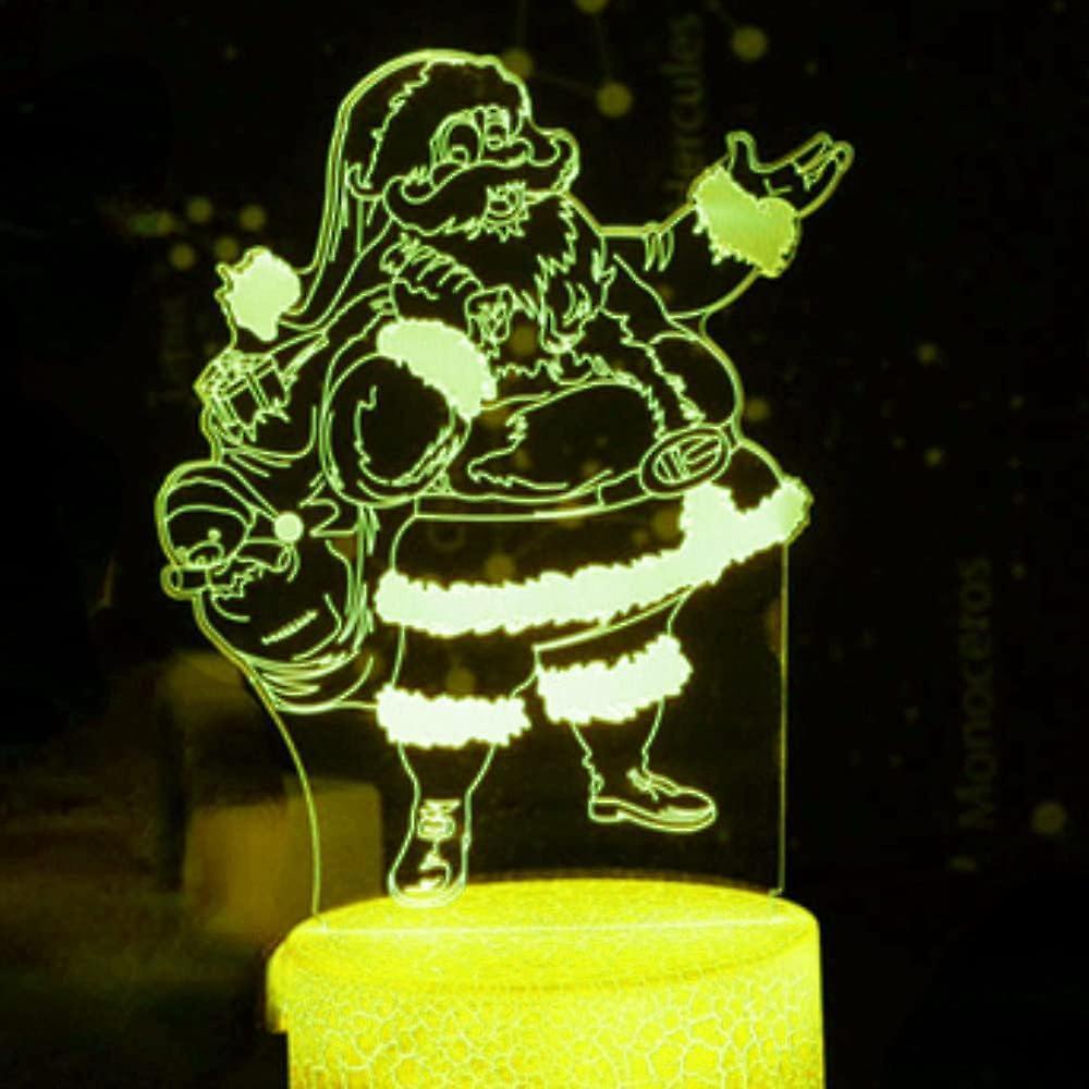 3D Santa Claus Night Light Table Desk Optical Illusion Lamps 7 Color Changing Lights LED Table Lamp Xmas Home Love Birthday babies babies Gift