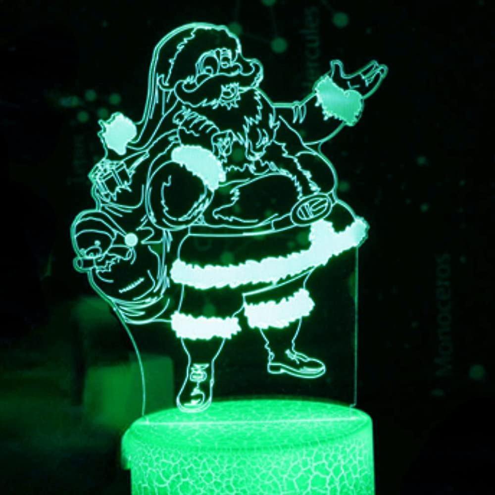 3D Santa Claus Night Light Table Desk Optical Illusion Lamps 7 Color Changing Lights LED Table Lamp Xmas Home Love Birthday babies babies Gift