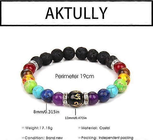 Bracelets for Women 8mm Chakra Natural Stone Bracelet Lava Rock 7 Chakras Crystals and Healing Stones Bracelets Stress Relief Yoga Anxiety Bead Bracel