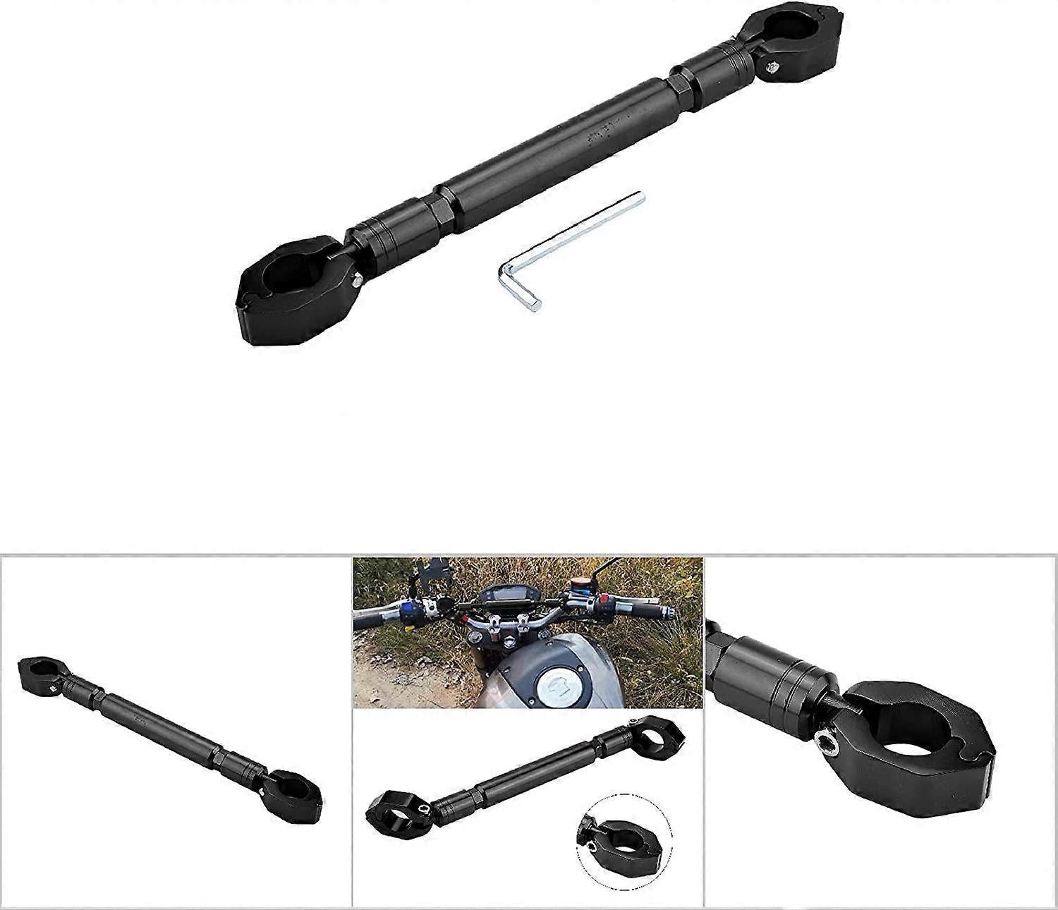 1Pcs Motorcycle Balance Bar Motorcycle Handlebar Big Car Modified Aluminum Alloy Motorcycle Balance Handlebar Cross Bar Motorcycle Accessories (Black)