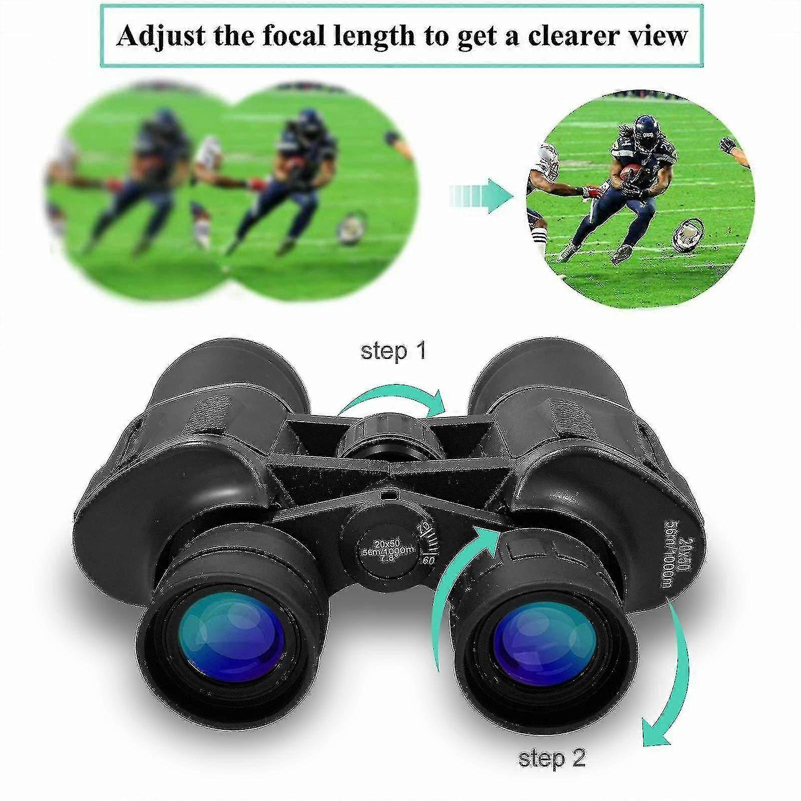 20x50 HD Binoculars Compact BaK4 Prism High Power Outdoor Optics